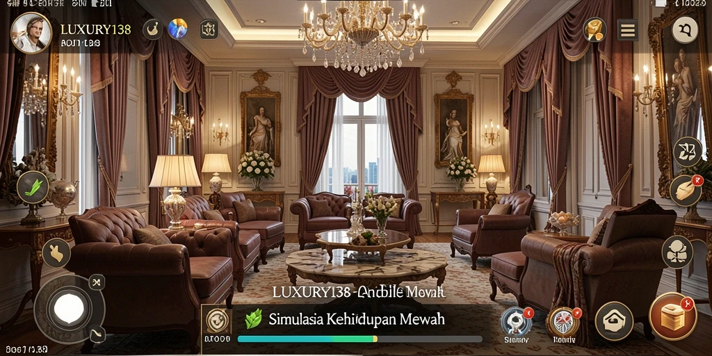 Tampilan screenshot LUXURY138 menampilkan gameplay simulasi kehidupan mewah.