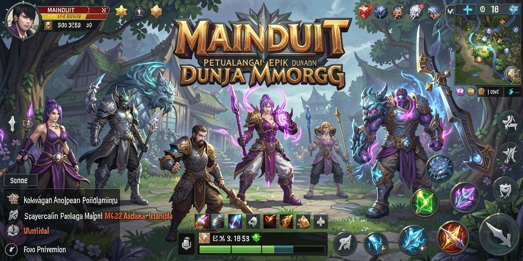 Screenshot gameplay MAINDUIT yang menunjukkan aksi pertarungan seru dalam MMORPG.