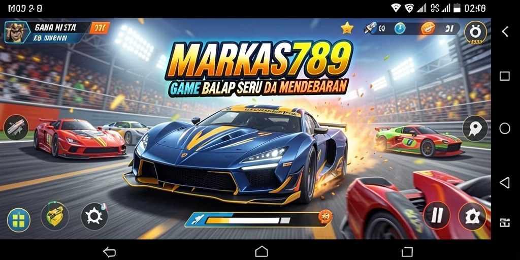 Tampilan gameplay balap mendebarkan di MARKAS789.