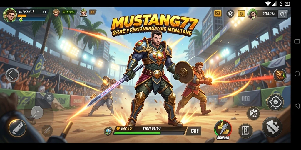 Screenshot MUSTANG77 menampilkan gameplay seru dari pertandingan Match-3.