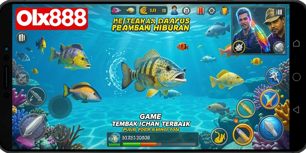 Tangkapan layar menunjukkan gameplay seru dalam Tembak Ikan.