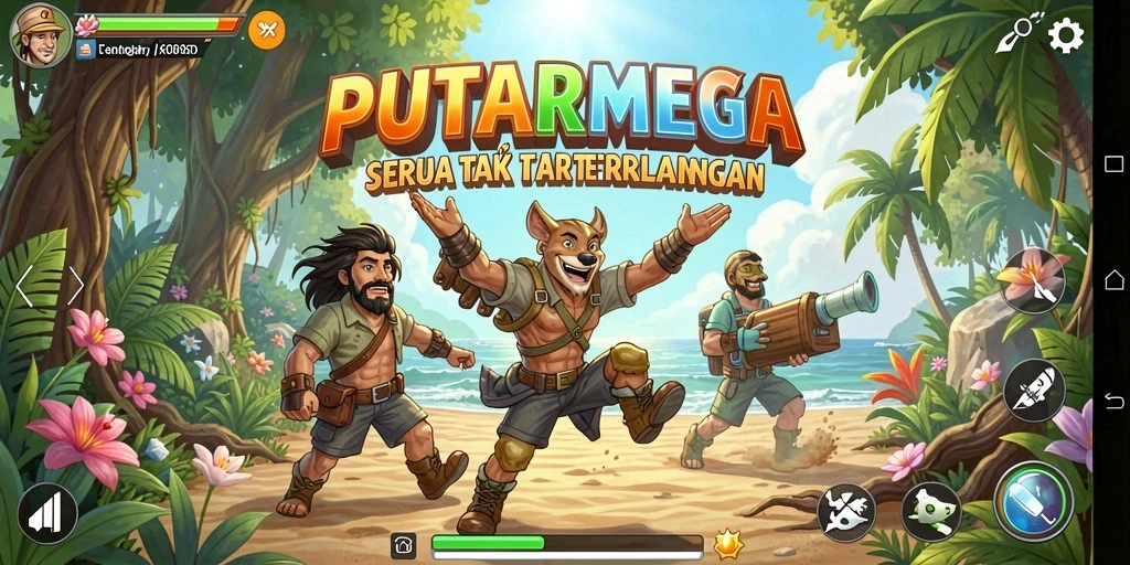 Tampilan gameplay seru dan mendebarkan dari PUTARMEGA.